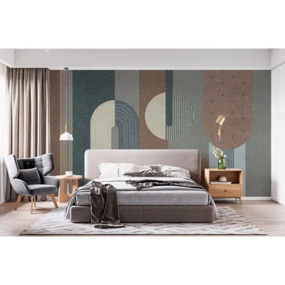 Fototapet fara imbinari Minimalist Shapes Circles And Lines Premier Decor