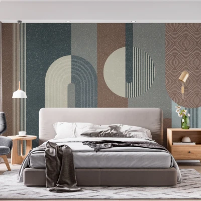 Fototapet fara imbinari Minimalist Shapes Circles And Lines Premier Decor