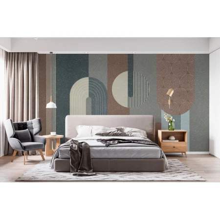 Fototapet fara imbinari Minimalist Shapes Circles And Lines Premier Decor