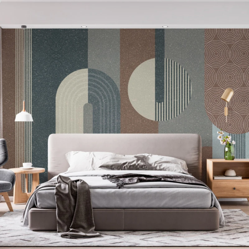 Fototapet fara imbinari Minimalist Shapes Circles And Lines