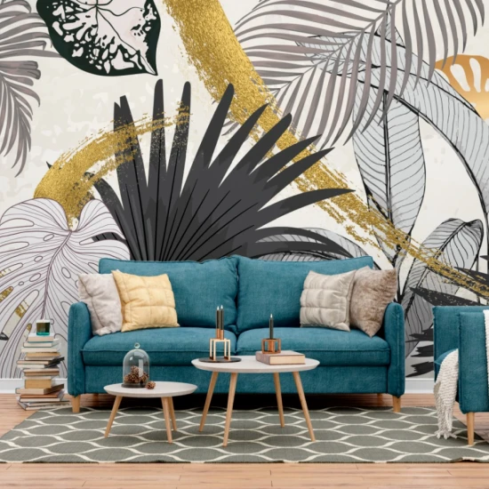 Fototapet fara imbinari Tropical Leaves Tree And Summer Background