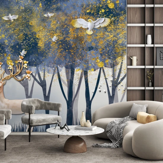 Fototapet fara imbinari Deer In The Forest