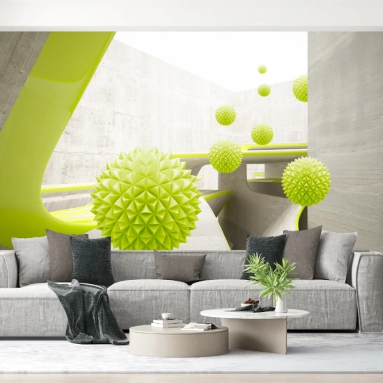 Fototapet fara imbinari Green Balls