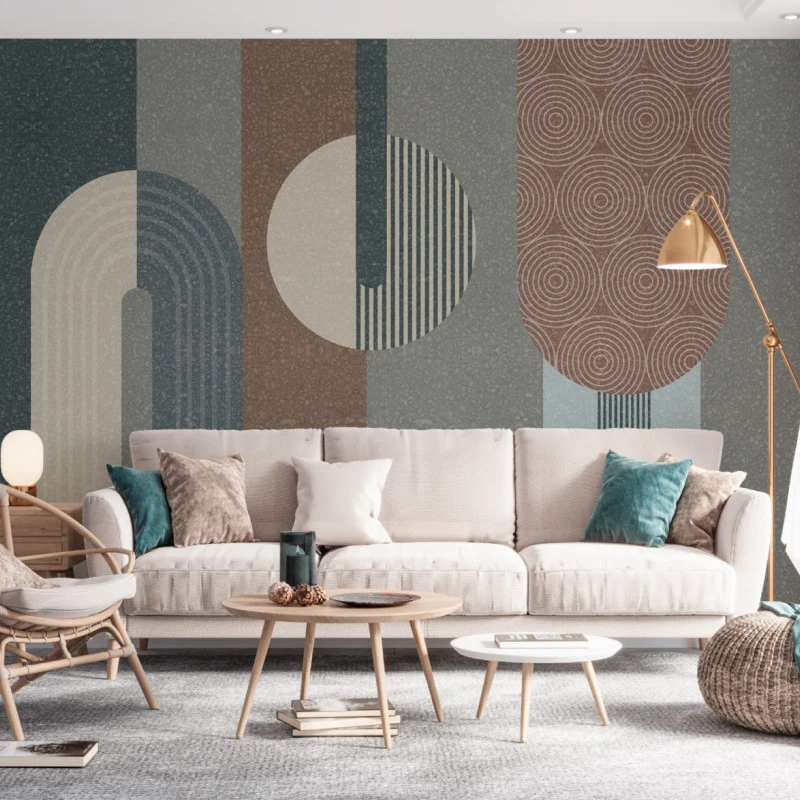 Fototapet fara imbinari Minimalist Shapes Circles And Lines