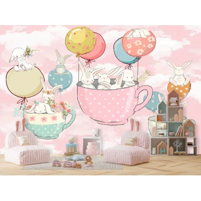 Fototapet fara imbinari Cute Flying Bunnies In Dreams Premier Decor