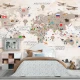 Fototapet fara imbinari World Map With Flags