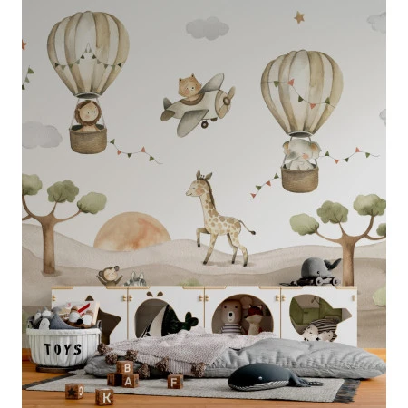 Fototapet fara imbinari Watercolor Tropical Landscape Premier Decor