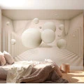 Fototapet fara imbinari Beige Balls