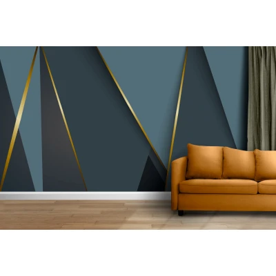 Fototapet fara imbinari Blue Metallic Background Premier Decor