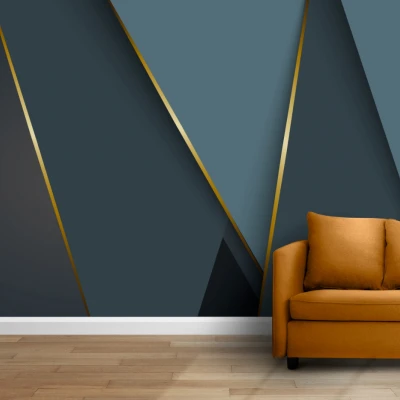 Fototapet fara imbinari Blue Metallic Background Premier Decor