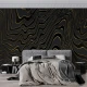 Fototapet fara imbinari Black And Gold Line Pattern