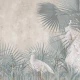 Fototapet fara imbinari Retro Peacocks And Leaves Fototapet fara imbinari Retro Peacocks And Leaves