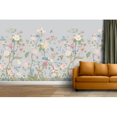 Fototapet fara imbinari Field Of Flowers In Pastel Tones Premier Decor