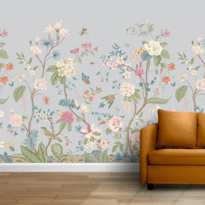 Fototapet fara imbinari Field Of Flowers In Pastel Tones Premier Decor