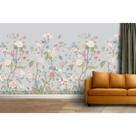 Fototapet fara imbinari Field Of Flowers In Pastel Tones Premier Decor