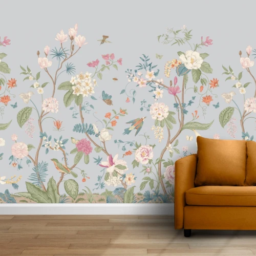 Fototapet fara imbinari Field Of Flowers In Pastel Tones