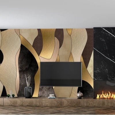 Fototapet fara imbinari Luxury Golden Black And Beige Background Premier Decor