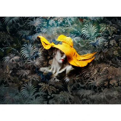 Fototapet fara imbinari Bright Yellow Hat Premier Decor