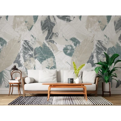 Fototapet fara imbinari Abstract Leaves Grunge Texture Premier Decor