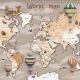 Fototapet fara imbinari Dream Retro World Map