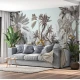 Fototapet fara imbinari Light Jungle Landscape With Tropical Trees And Plants