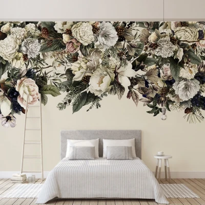 Fototapet fara imbinari Vintage Flowers Premier Decor