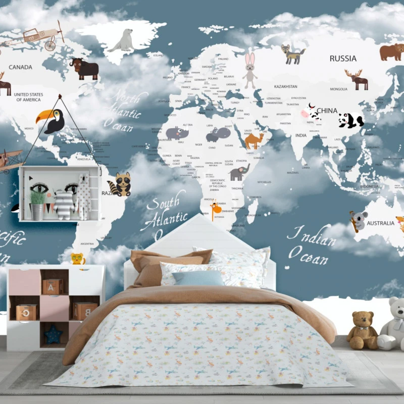Fototapet fara imbinari Children's Map In The Clouds