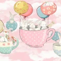 Fototapet fara imbinari Cute Flying Bunnies In Dreams