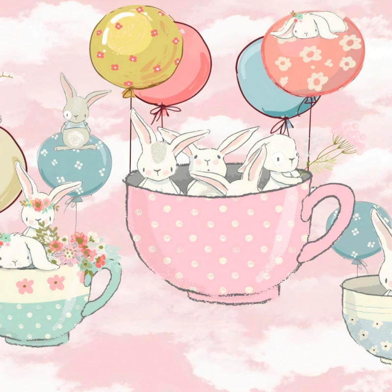 Fototapet fara imbinari Cute Flying Bunnies In Dreams