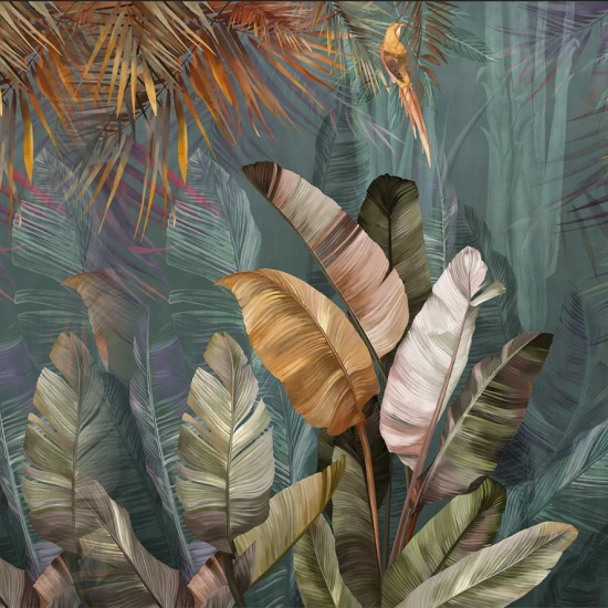 Fototapet fara imbinari Colorful Tropical Leaves