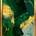 Fototapet fara imbinari Emerald With Gold Glitter