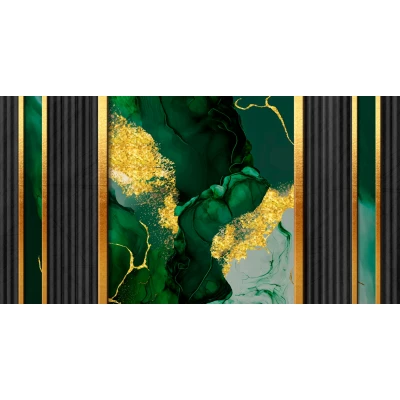 Fototapet fara imbinari Emerald With Gold Glitter Premier Decor