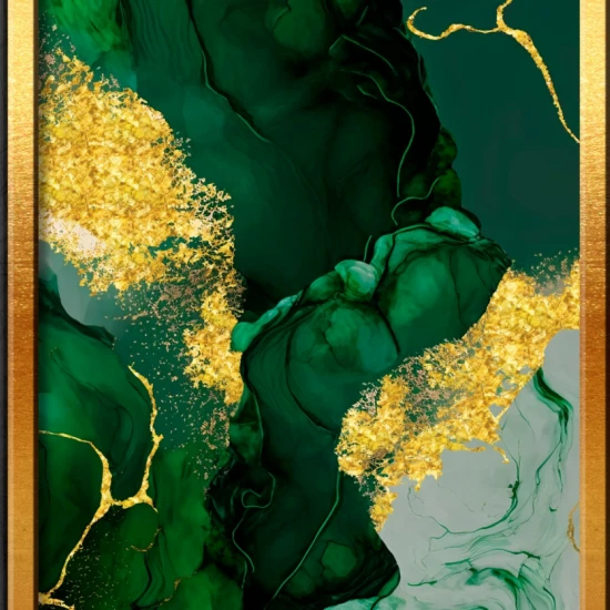 Fototapet fara imbinari Emerald With Gold Glitter Fototapet fara imbinari Emerald With Gold Glitter