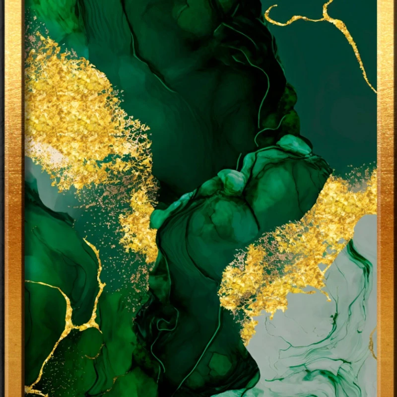 Fototapet fara imbinari Emerald With Gold Glitter