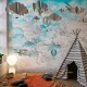 Fototapet fara imbinari Light Blue Flying Map Fototapet fara imbinari Light Blue Flying Map