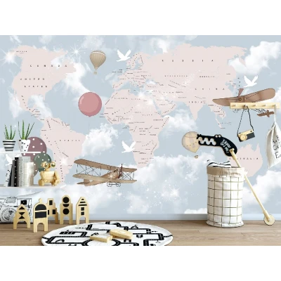 Fototapet fara imbinari Dream Children's Map Premier Decor