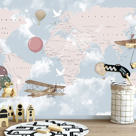Fototapet fara imbinari Dream Children's Map