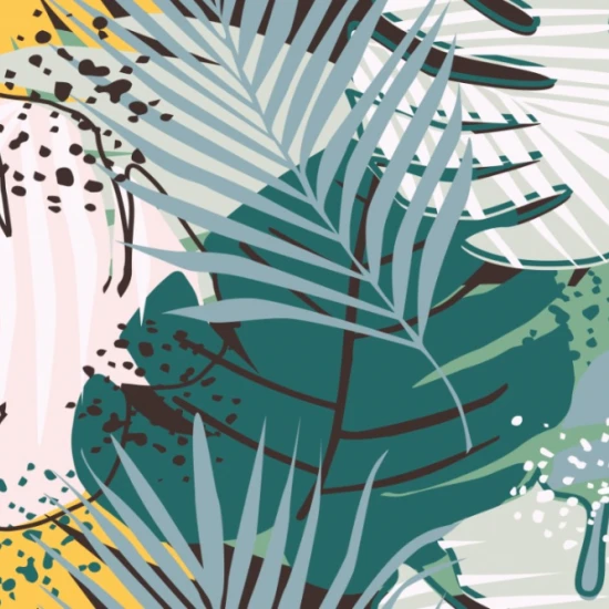 Fototapet fara imbinari Exotic Jungle Leaves