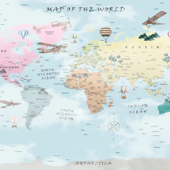 Fototapet fara imbinari Map Of The World