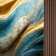 Fototapet fara imbinari Abstract Blue, Gold And White Luxury Marble cru Riflaj