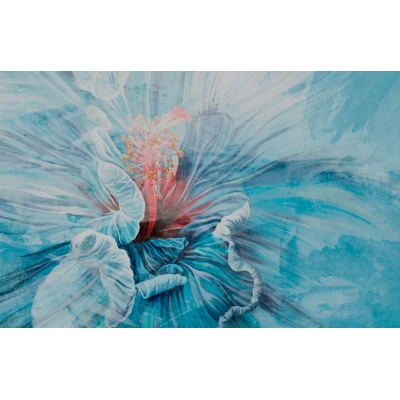 Fototapet fara imbinari Flower In Shades Of Marine Blue Premier Decor