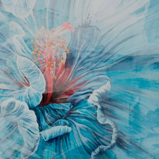 Fototapet fara imbinari Flower In Shades Of Marine Blue