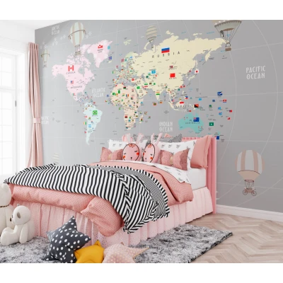 Fototapet fara imbinari Gray Map Premier Decor