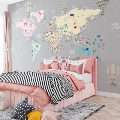 Fototapet fara imbinari Gray Map Premier Decor