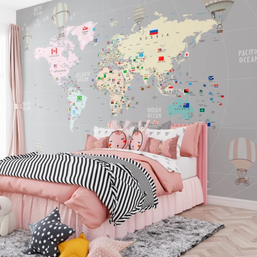 Fototapet fara imbinari Gray Map Fototapet fara imbinari Gray Map