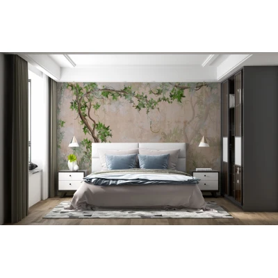 Fototapet fara imbinari Curly Trees With Branches And Leaves Premier Decor