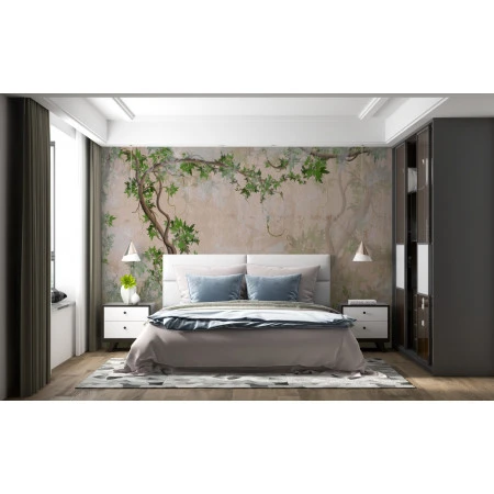 Fototapet fara imbinari Curly Trees With Branches And Leaves Premier Decor