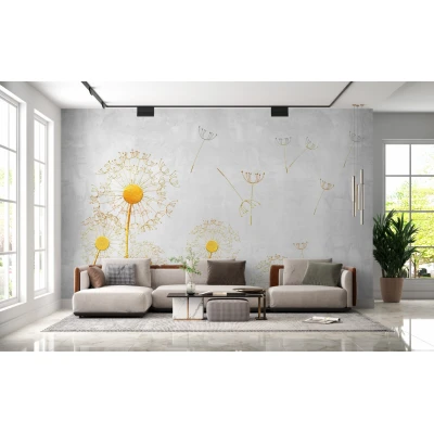 Fototapet fara imbinari Gold Dandelion Premier Decor