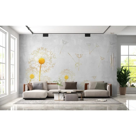 Fototapet fara imbinari Gold Dandelion Premier Decor