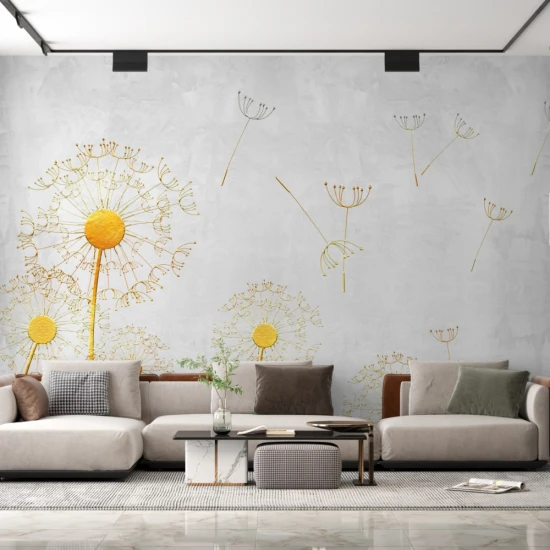 Fototapet fara imbinari Gold Dandelion